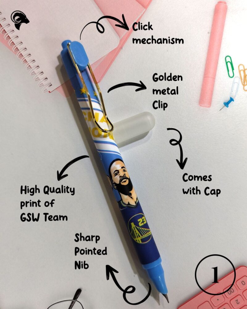 Golden state warriors - Fountain Pens - Click Mechanism - Set of 3 Pens